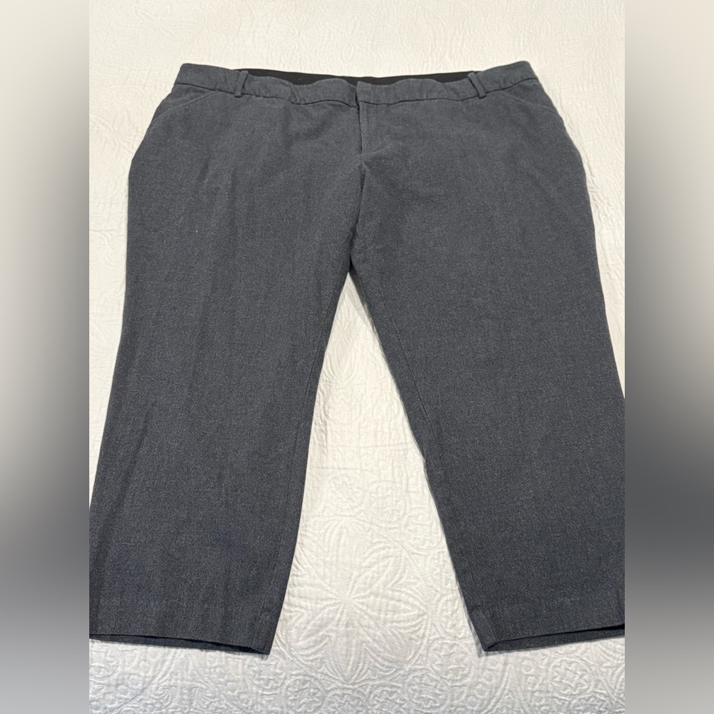 Ava & Viv gray crop ankle dress pants 26W short